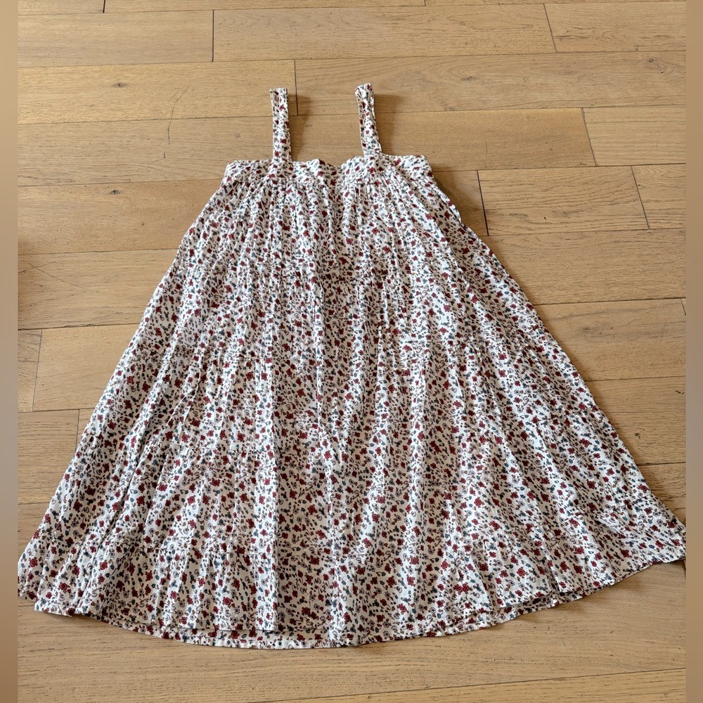 Xirena Floral Tiered Cotton Maxi Dress Cream Red Blue Size: XS‎ Sleeveless (867)